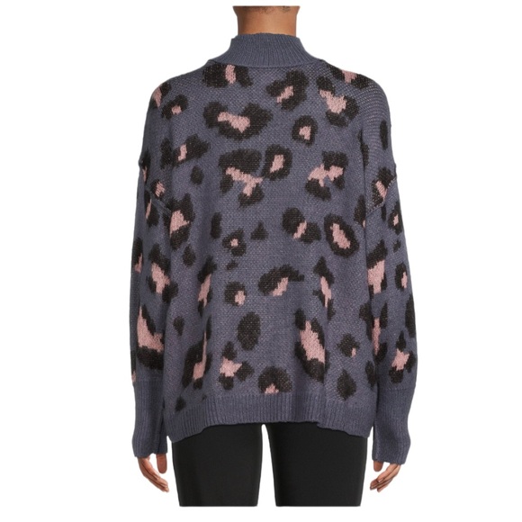 Maternity Pullover Sweater Blue and Pink Animal Cheetah Print by TIME & Tru - Picture 5 of 7